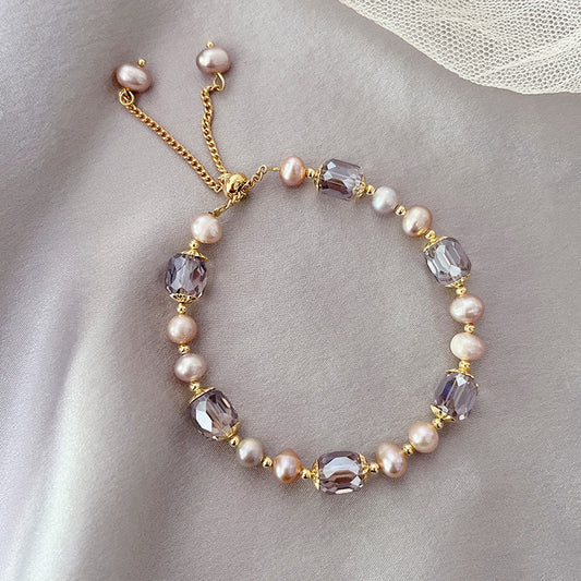 Natural Freshwater Pearl with crystal