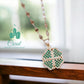 Spinnable Green Clover Gold Necklace